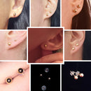 CZCITY Luxury Brand Charm Authentic Pure 18k Yellow Gold Round Bead Ball Stud Earrings For Women Daily Wear Gold Earring Jewelry