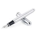 Luxury Brand Jinhao X750 Silver Stainless Steel Fountain Pen Medium 18KGP Nib School Office Name Ink Pens Gift Stationery