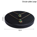 Negro PU cuero joyería anillo pendientes soporte conjunto joyería colgante collar cadena gargantillas pantalla busto brazalete Organzier