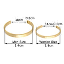 Luxury Gold  couple men Lover Roman numerals Scale open Cuff Titanium stainless steel bangle for men women jewelry