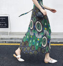 2021 Bohemian High Waist Floral Print Summer Skirts Womens Boho Asymmetrical Chiffon Skirt Maxi Long Skirts For Women