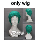 5PCS Japanese Anime Roronoa Zoro Cosplay Costume Comic Halloween Cosplay robe Full Set wig and kerchief free shipping