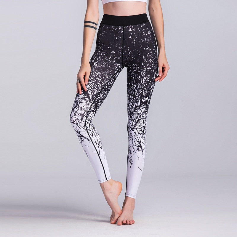 Yogahose Damen Sportbekleidung Chinesischer Stil Bedruckte Yoga Leggings Fitness Yoga Laufhose Sporthose Kompressionsstrumpfhose