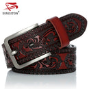 DINISITON Genuine Leather Belts for men Designer Belt Male Print Vintage Pin Buckle Luxury Strap New Fashion High Quality YH918
