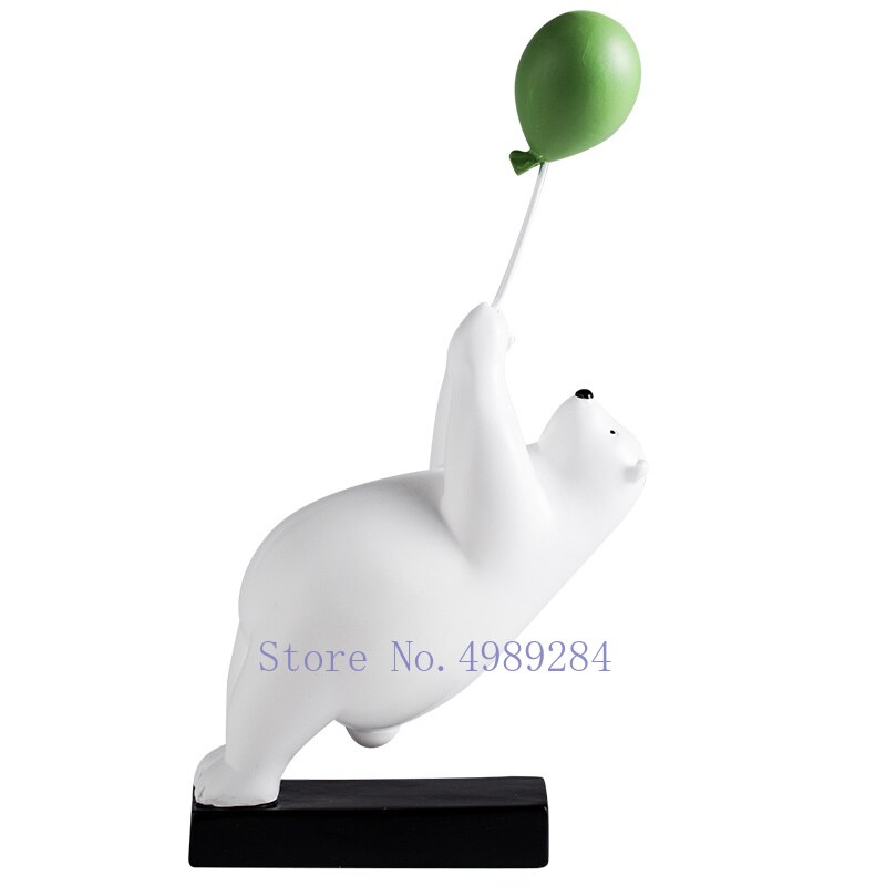 Nordic Creative balloon Polar bear Wall decoration Wall mount Decorative accessories Home living room Background wall hanging