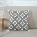 Home Decor Emboridered Cushion Cover Grey Pink Geometric Canvas Cotton Suqare Embroidery Pillow Cover 45x45cm