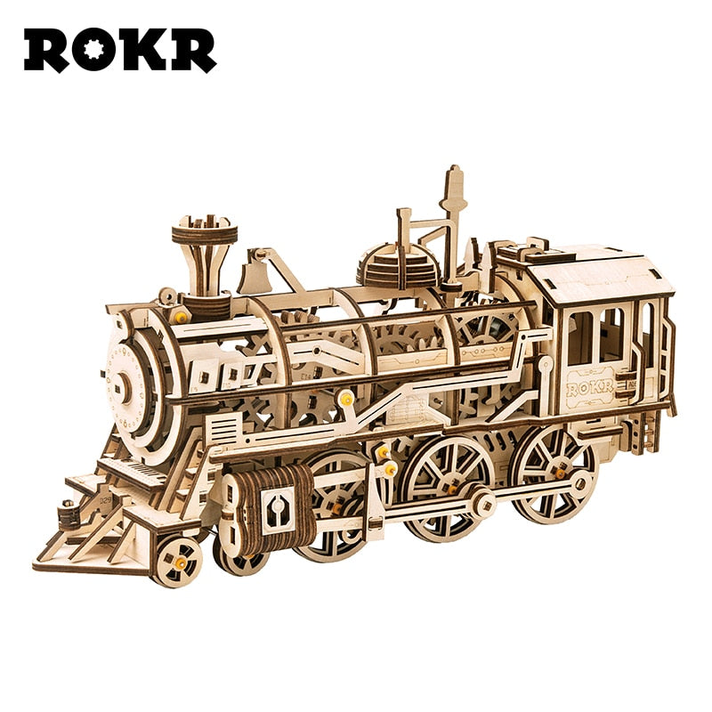 Robotime ROKR DIY 3D rompecabezas de madera engranaje mecánico Drive modelo Kit de construcción juguetes regalo para niños adultos adolescentes