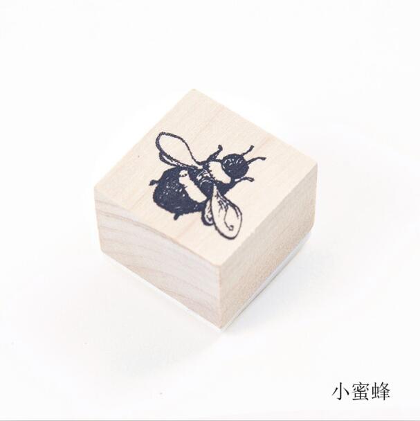 Vintage cute forest animal plants decoration stamp wooden rubber stamps for scrapbooking stationery DIY craft standard stamp