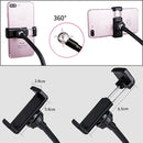Flexible Monopod Mount Bracket with LED Ring Flash Light Lamp Tabletop Stand Tripods with Mobile Phone Holder for Video Bloggers