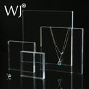 Square Solid Acrylic Display Stand Cabinet Shop Retail Jewellery Watch Art Counter Display Riser Block Clear Black Frosted White