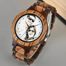 BOBO BIRD Personal Photo Print Logotipo personalizado Reloj de madera con caja de regalo Relogio Feminino Masculino Unque Creative Cool Stlye