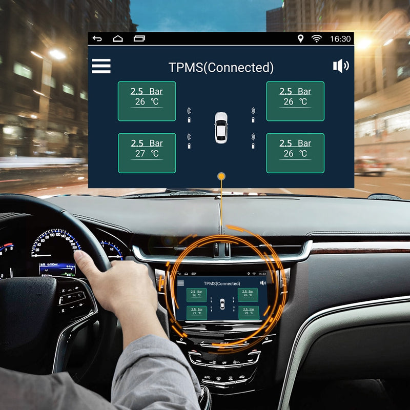 Deelife TPMS Android Sistema de control de presión de neumáticos Neumático de repuesto Sensor externo interno para radio de coche Reproductor de DVD USB TMPS