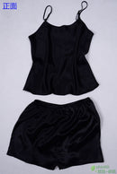 Women 100% Natural Silk 16 momme satin silk Camisole with Shorts Pajama Set Sleepwear M-2XL YM004