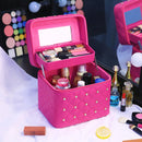 Bolsa de maquillaje de alta calidad, bonita caja de cosméticos para mujer, capas plegables informales, estuche de almacenamiento de viaje profesional, maleta de gran capacidad