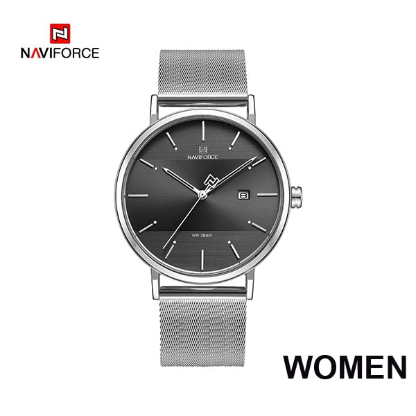 NAVIFORCE Couple Watch Luxury Quartz Mens Watch Women Simple Wristwatch Clock for Male Female Waterproof Lovers Gift Watch 2019