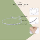 WOSTU Hot Sale 925 Sterling Silver Chain Glitter Stackable Oval CZ Stone Adjustable Women Bracelet Luxury Silver Jewelry CQB086