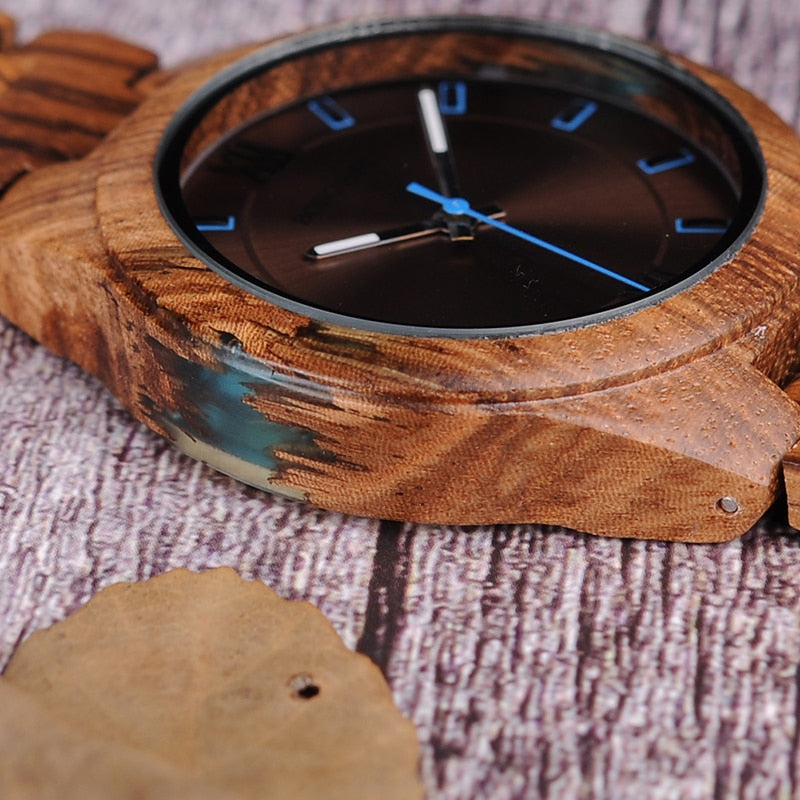 BOBO BIRD Reloj de madera para hombre erkek kol saati Moda Diseño de lujo Relojes Mujeres Caja de incrustaciones de madera y ágata relogio masculino V-Q05