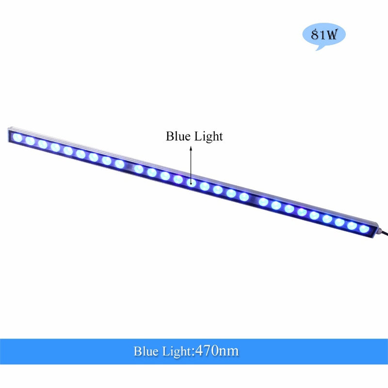 Populargrow 54 W/81 W/108 W Led luz de acuario con solo 470nm tira de luz de espectro azul hermosa tu lámpara de tanque de peces de arrecife de Coral