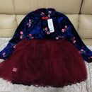 2021 Winter 2-12 Years Teenage New Year Embroidery Lace Red Traditional Chinese Garments Tang Kids Baby Girls Plus Velvet Dress