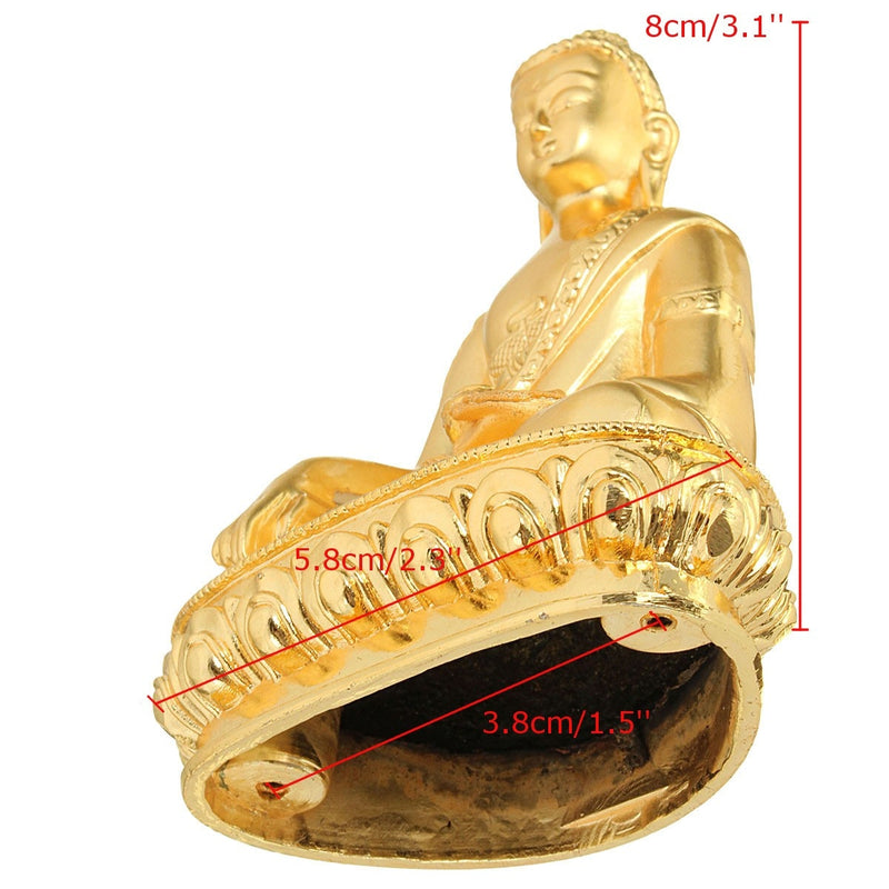 Legierung Tibetischer Buddhismus Shakyamuni Buddha Statue Goldene Statue 2.3x1.5 x 3.1''