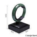 Negro PU cuero joyería anillo pendientes soporte conjunto joyería colgante collar cadena gargantillas pantalla busto brazalete Organzier