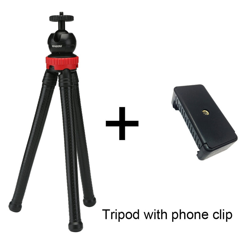 GAQOU trípode portátil Flexible pulpo viaje Mini teléfono móvil trípode soporte monopié Selfie Stick para iPhone DSLR cámara Gopro