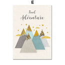 Oso, conejo, zorro, ciervo, guardería, cuadro sobre lienzo para pared, carteles nórdicos de dibujos animados e impresiones, cuadros de pared, decoración para habitación de niños y niñas