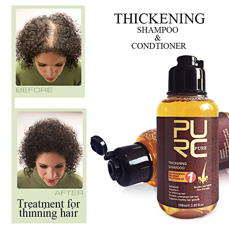 PURC Hair Growth Spray Prevent Hair Loss Scalp Treatments Thicken Hair Shampoo Set Beauty Health Hair Care