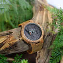 BOBO BIRD Watch Men Real Leather Band Wooden Quartz Wooden Watches Mens Wristwatch Great Men's Gift relogio masculino W-H29