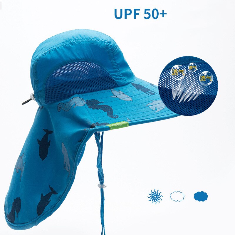 Kocotree, sombrero de sol para niño y niña de 1 a 18 años, sombreros de playa para el sol al aire libre, cubierta para la oreja y el cuello para niños, gorro de natación con protección Anti UV