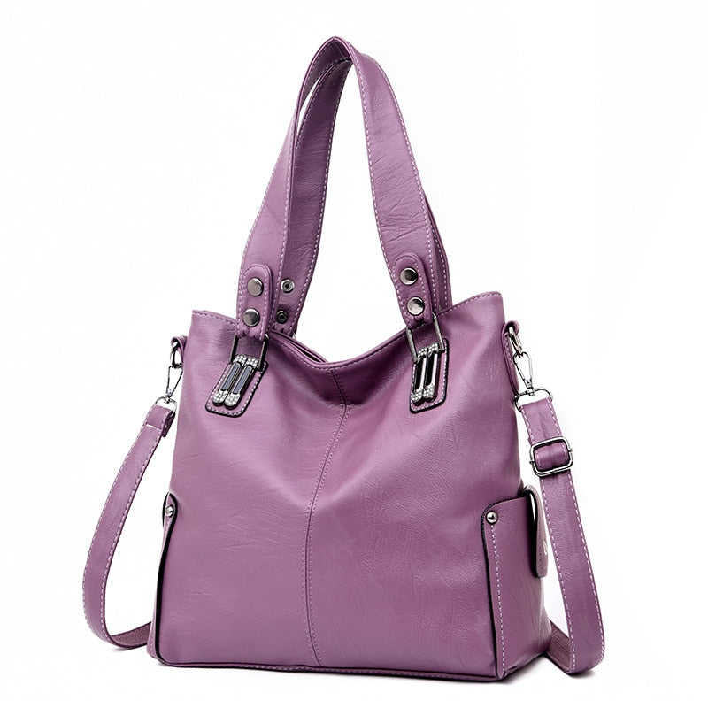 Nuevos bolsos de cuero de moda para mujer, bolso de hombro tipo bandolera de cuero para mujer, bolso de mano grande con forma de cubo para mujer, bolso principal negro/rojo