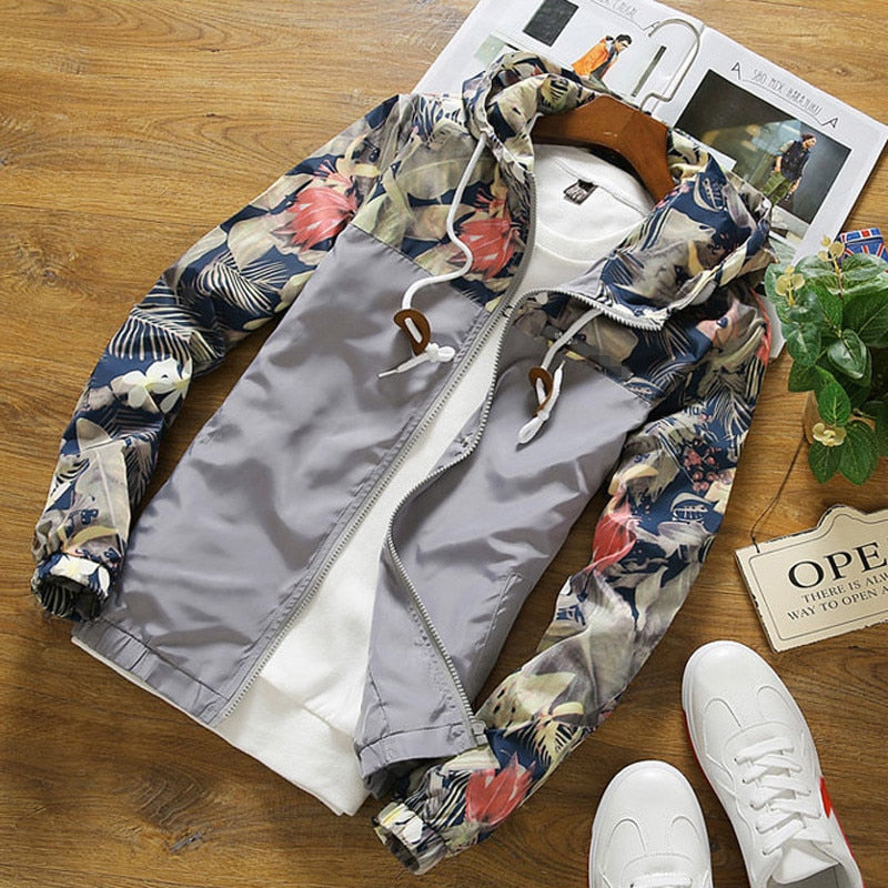 New 2022 Fashion Floral Jacket Men Brand New Spring and Summer Slim Fit Mens Casual Varsity Jackets and Coats Plus Size 4XL