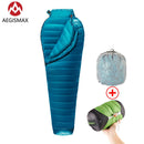 AEGISMAX M2 neues Upgrade Ultralight Mummy 95% White Gänsedaunenschlafsack Outdoor Camping Wandern Vollständig gefütterte Struktur