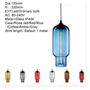 Nordic modern colorful glass bowl pendant lights E27 loft hanging lamps for kitchen living room bedroom restaurant hotel hall