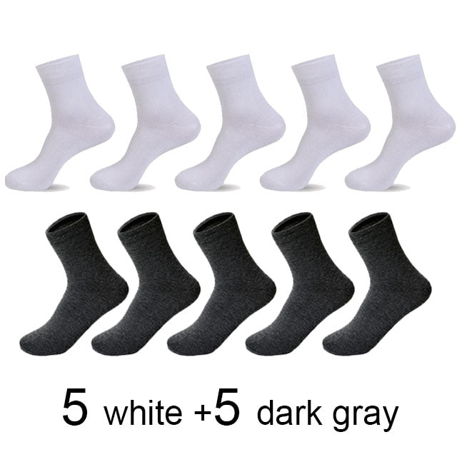 10 Paar/Los Hochwertige Herren Baumwollsocken Schwarz Business Socken Atmungsaktiv 2021 Neue Herbst Winter Männliches Geschenk Sox PLus Size40-45