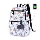 Mochilas escolares OKKID para niñas, mochila para ordenador portátil, mochila usb, mochilas para niños, mochila escolar con bonito gato para niñas, mochila