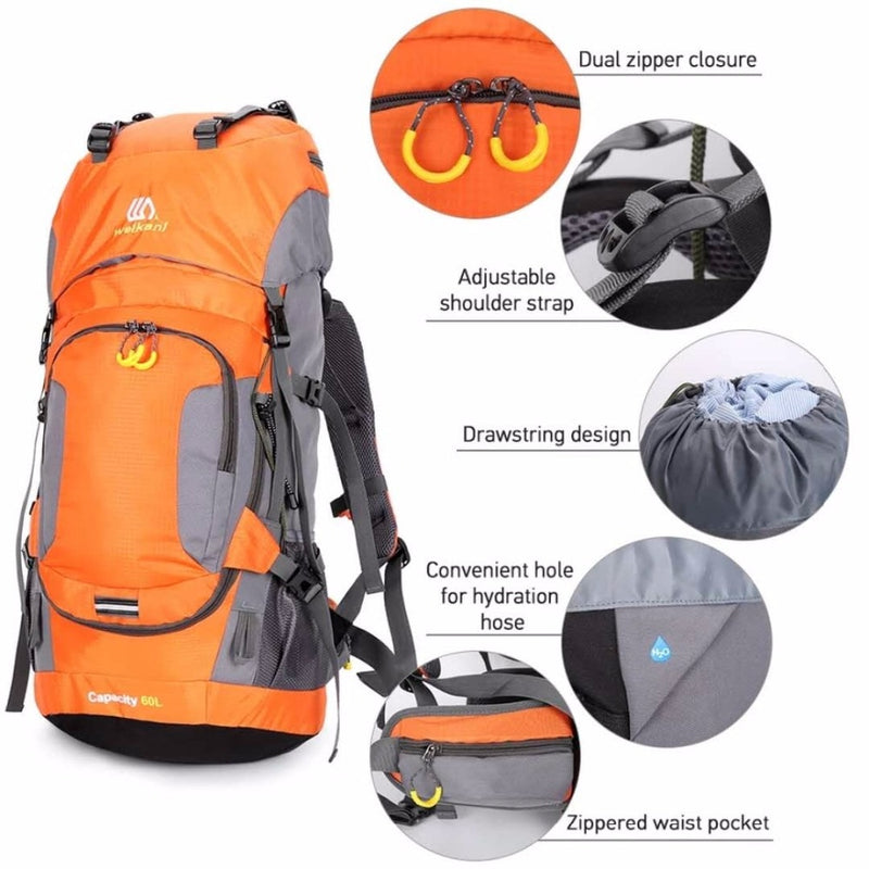 Mochila al aire libre bolsa de camping 50/60l hombres con reflejo de luz mochila de viaje impermeable hombre camping senderismo bolsas mochila deportes