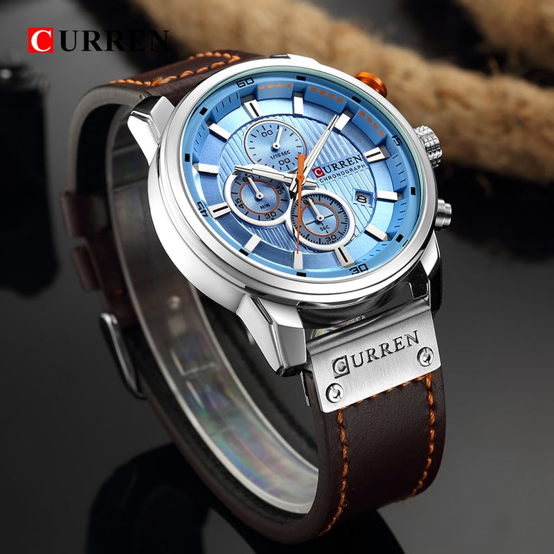 Top-Marke Luxus CURREN Mode Lederband Quarz Herrenuhren Casual Date Business Male Armbanduhren Uhr Montre Homme