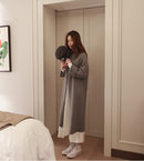 2021 estilo coreano cuello alto largo otoño invierno suéter vestido lado dividido mujer suéter mujer sueteres