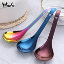2pcs Large Soup Spoons 18/8 Stainless Steel Soup Ladle Rice Serving Spoon Gold kitchen Cooking spoon Table Spoon Cooking Utensil