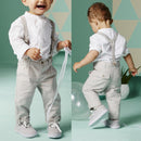 Autumn Set Long Sleeve Tops + Long Suspender Trousers 5 Sizes Kids Boy Clothes New