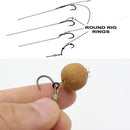 50 PCS Round Rig Rings Matt Black 3.1mm 3.7mm Non Reflective Carp Fishing Terminal Tackle Karpfenangeln Rig Making Material