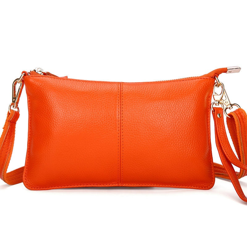 RanHuang Women Genuine Leather Day Clutches Candy Color Shoulder Bags Women's Fashion Crossbody Bags Small Clutch Bags