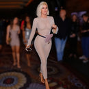 Sparkly Sheer Bodysuit Khloe Kardashian Inspired See-Through Waist Cutout Eyelet Skin-tight Mesh Full Fishnet Bodystocking