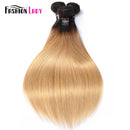 FASHION LADY Pre-Colored Brazilian Straight Hair Human Hair Weave 1B/27 Ombre Human Hair Bundles 2/3/4 Bundle Per Pack Non-Remy