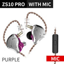 KZ ZS10 Pro Gold Earphones 4BA+1DD Hybrid 10 drivers HIFI Bass Earbuds In Ear Monitor Headphones Noise Cancelling Metal Headset