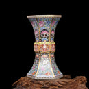 Enamel Qianlong Year of the Qing Dynasty Golden Hexagonal Vase Antique Porcelain Collection of Antique Porcelain