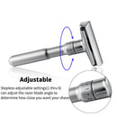 YINTAL Adjustable Safety Razor Double Edge Classic Men Shaving 1-6 File 1 Razor 5 Blades 1   Blade Disposal Case