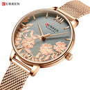 CURREN, relojes para mujer, marca superior, reloj de pulsera con correa de acero inoxidable de lujo para mujer, reloj rosa, elegante reloj de cuarzo para mujer