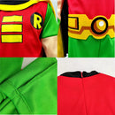 Young Justice Teen  Tim Drake  Robin 3-10years Kids 4pcs/1set Damian Costume Halloween Uniform Custom